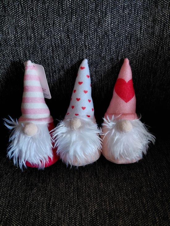 Other - Valentine Pink Heart Tabletop Gnome Holiday Plush Trio